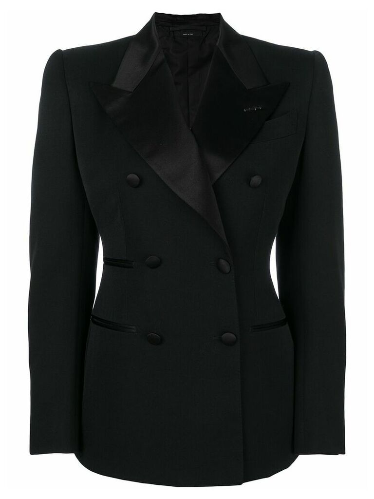Tom Ford contrast lapel fitted blazer - Black