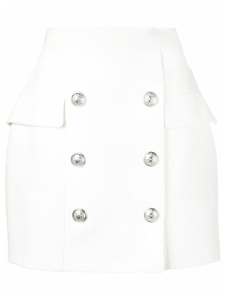 Balmain double breasted skirt - White