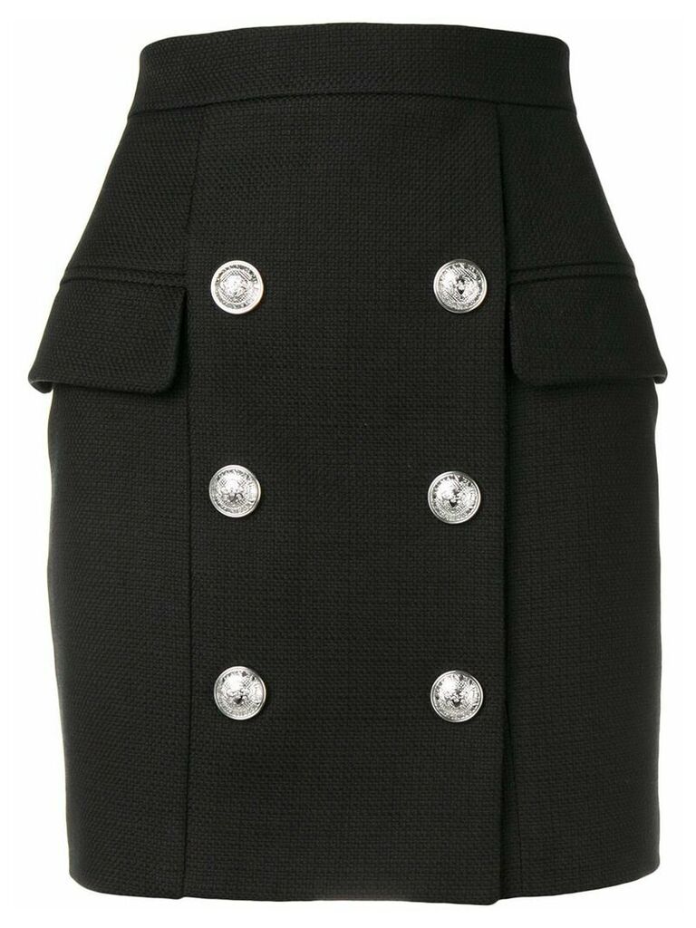 Balmain button detail skirt - Black