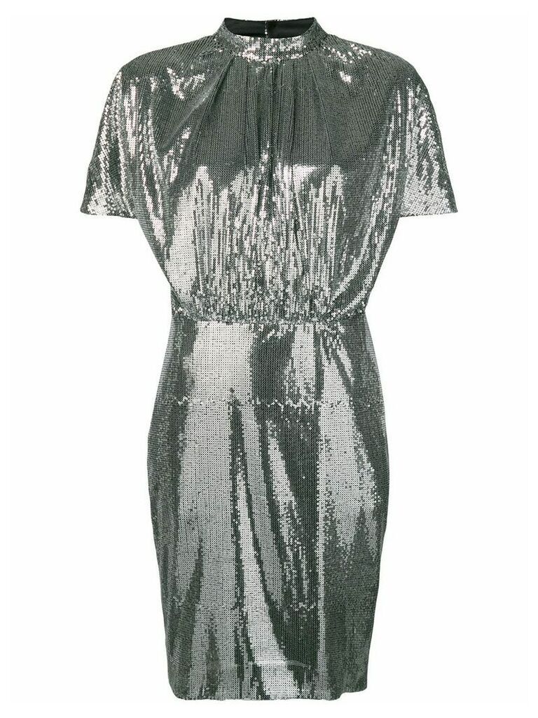 MSGM micro pleated sequin dress - SILVER
