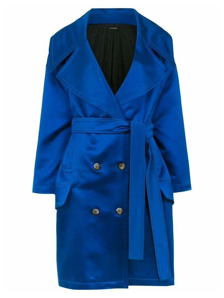 À La Garçonne satin oversized coat - Blue
