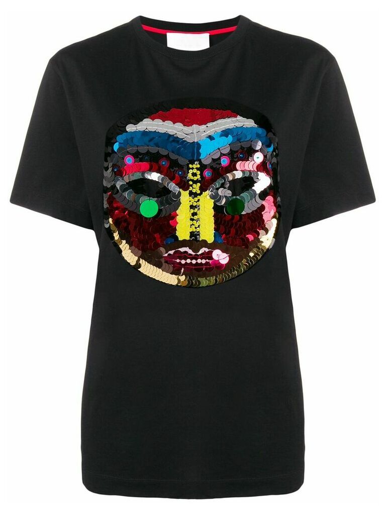No Ka' Oi Tribal sequinned icon T-shirt - Black