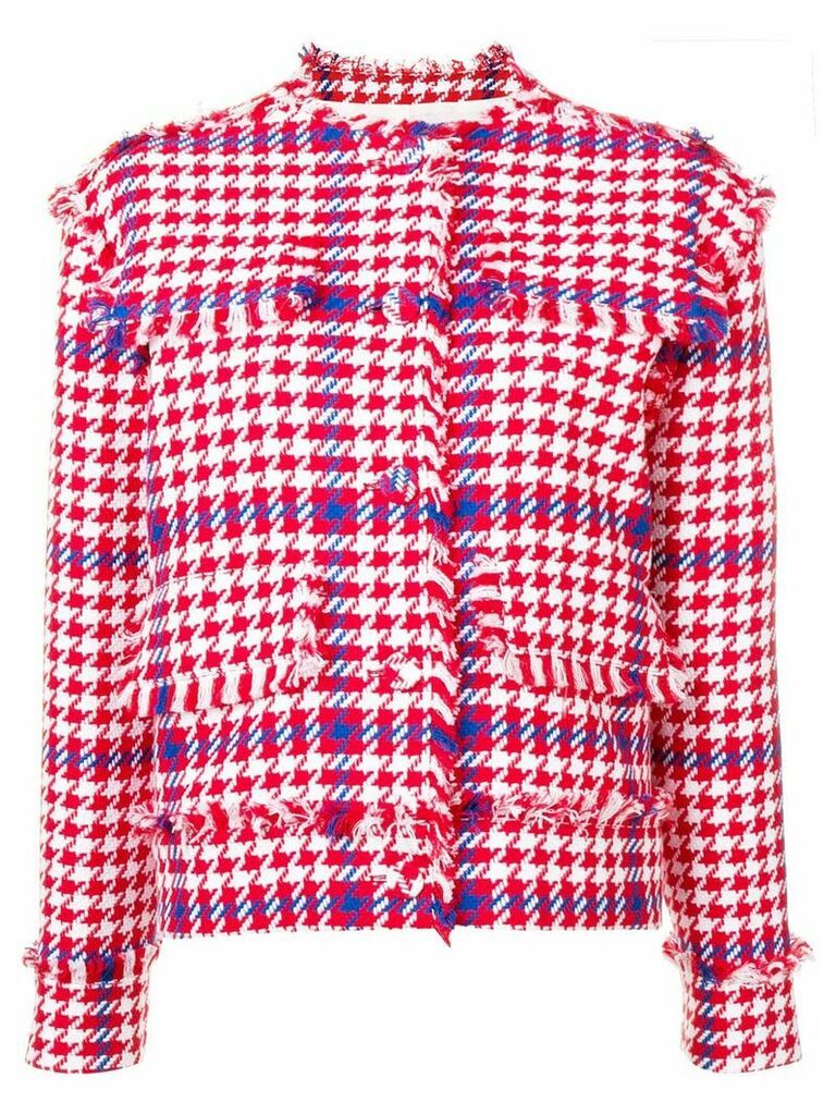 MSGM houndstooth cropped jacket - Red