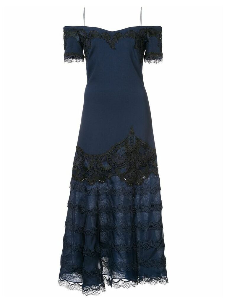 Jonathan Simkhai evening lace insert dress - Blue