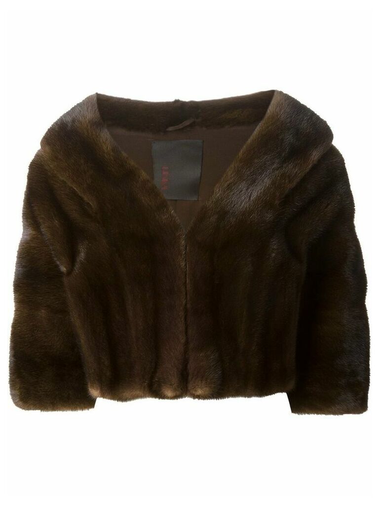 Liska cropped coat - Brown