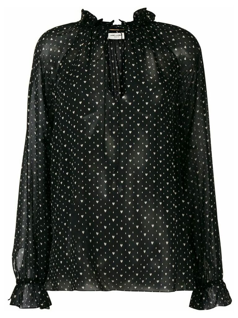 Saint Laurent heart-print blouse - Black