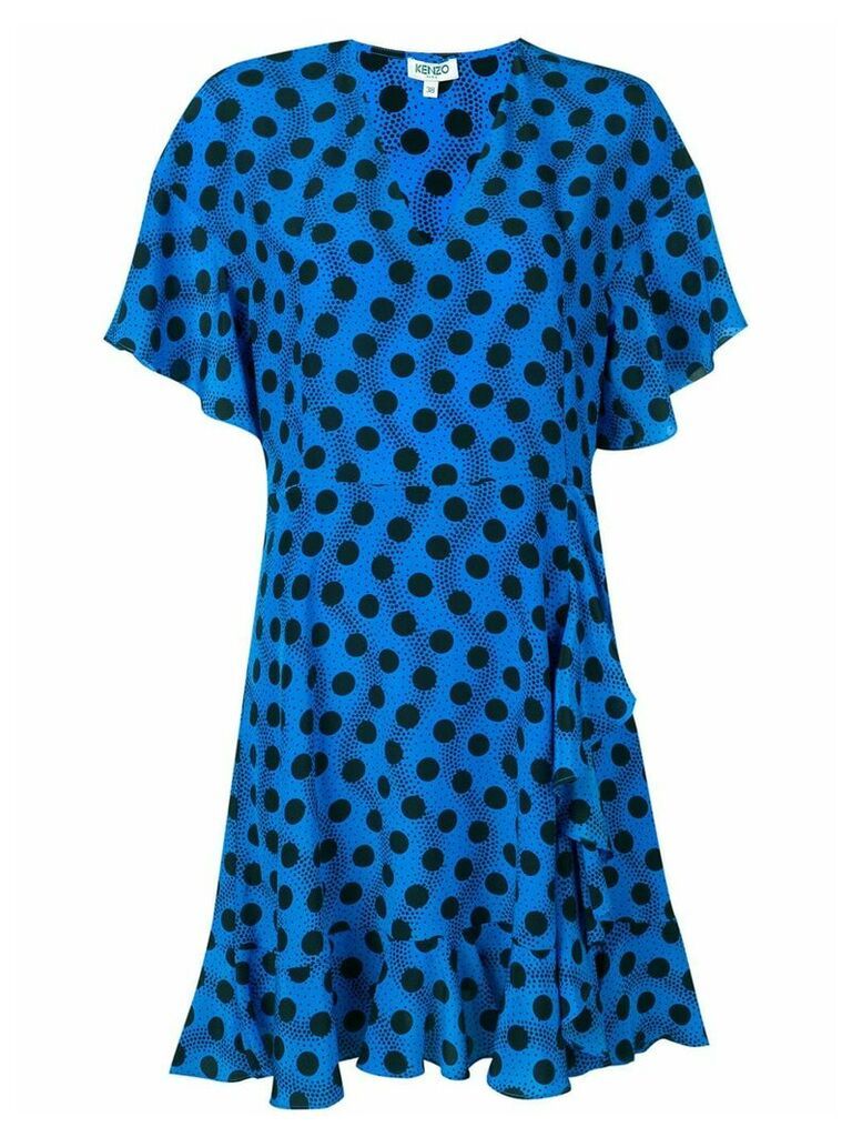 Kenzo polka dot mini dress - Blue
