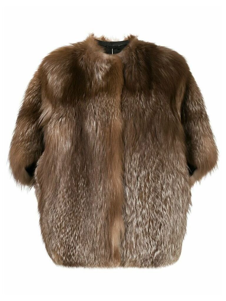 Liska shortsleeved fur coat - Brown