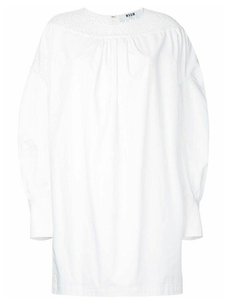 MSGM longsleeved shift dress - White