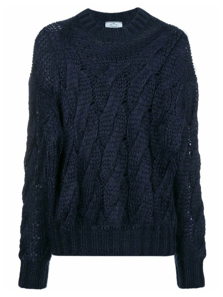 Prada cable-knit jumper - Blue