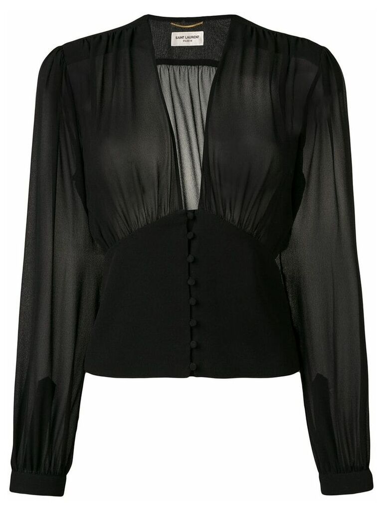 Saint Laurent sheer blouse - Black