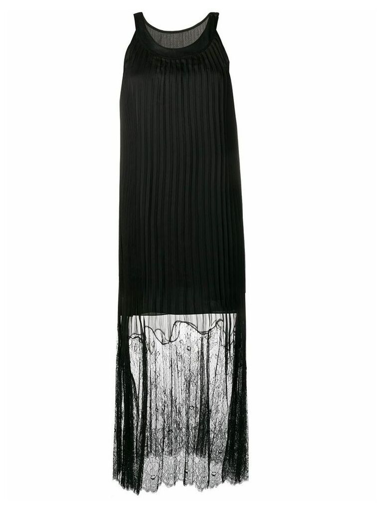 McQ Alexander McQueen pleated lace maxi dress - Black