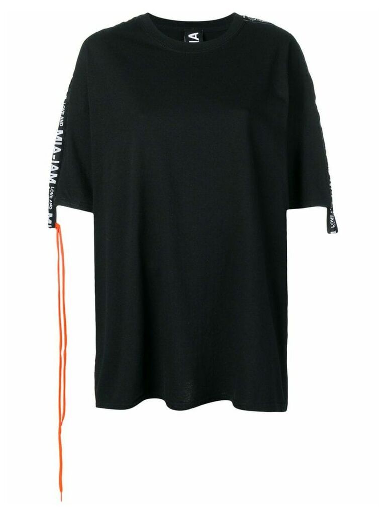 Mia-iam logo strap T-shirt dress - Black