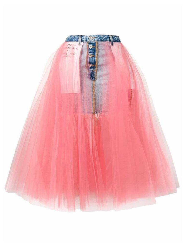 Unravel layered midi skirt - PINK