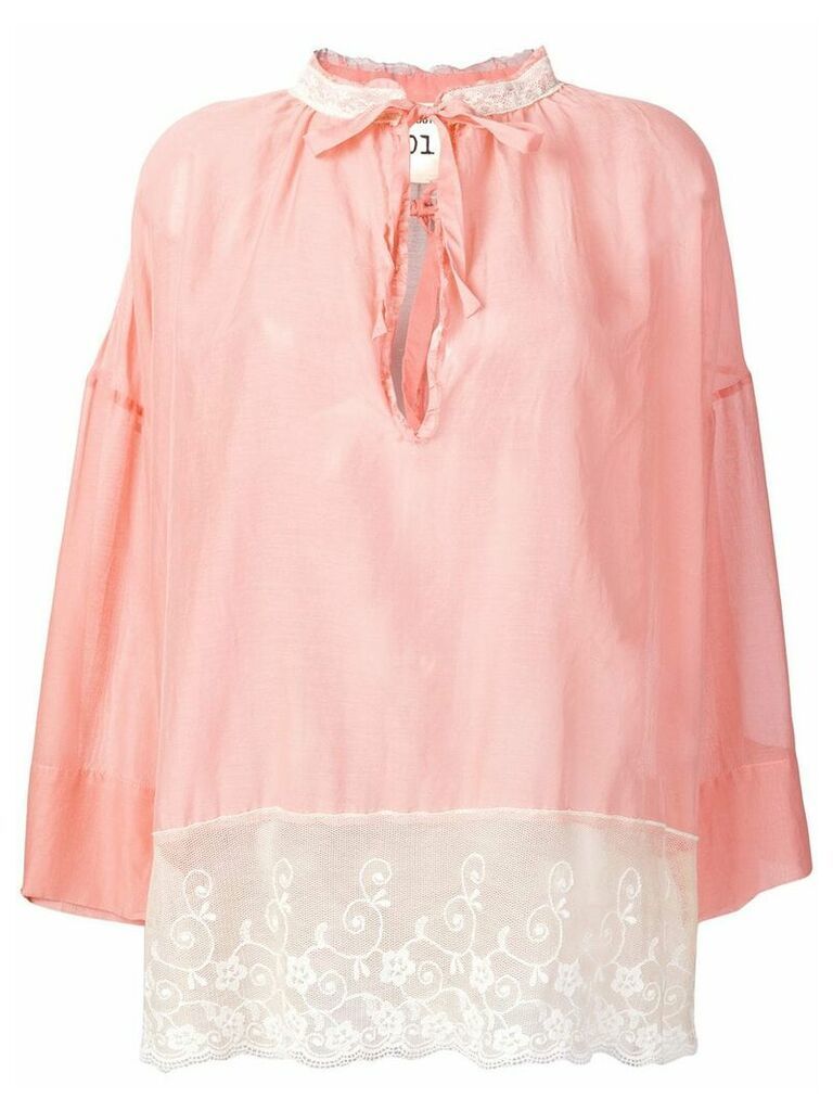 Semicouture lace insert blouse - PINK