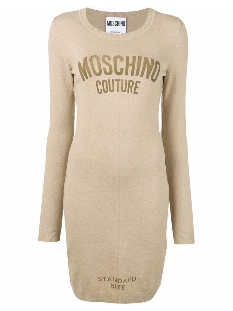 Moschino 'standard size' fitted dress - NEUTRALS