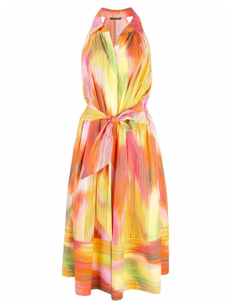 Josie Natori abstract print midi dress - Multicolour