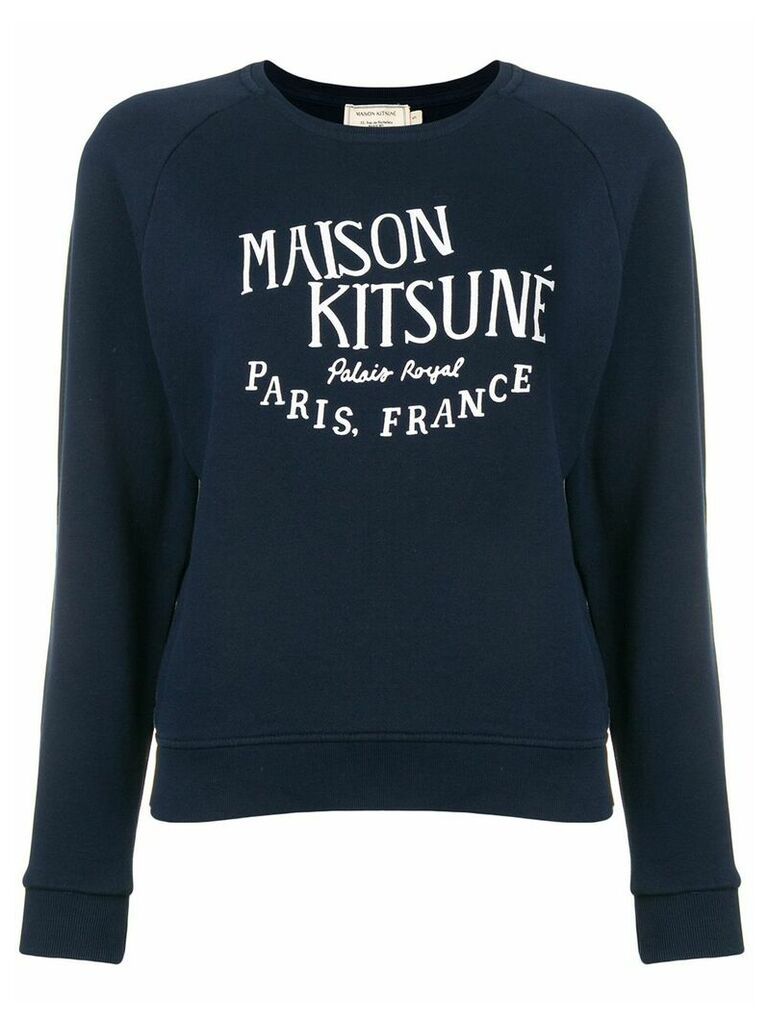Maison Kitsuné logo embroidered sweatshirt - Blue