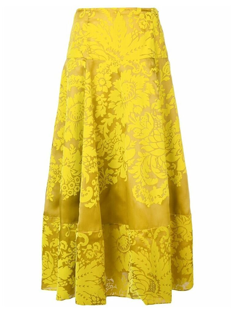 Rosie Assoulin floral print midi skirt - Yellow
