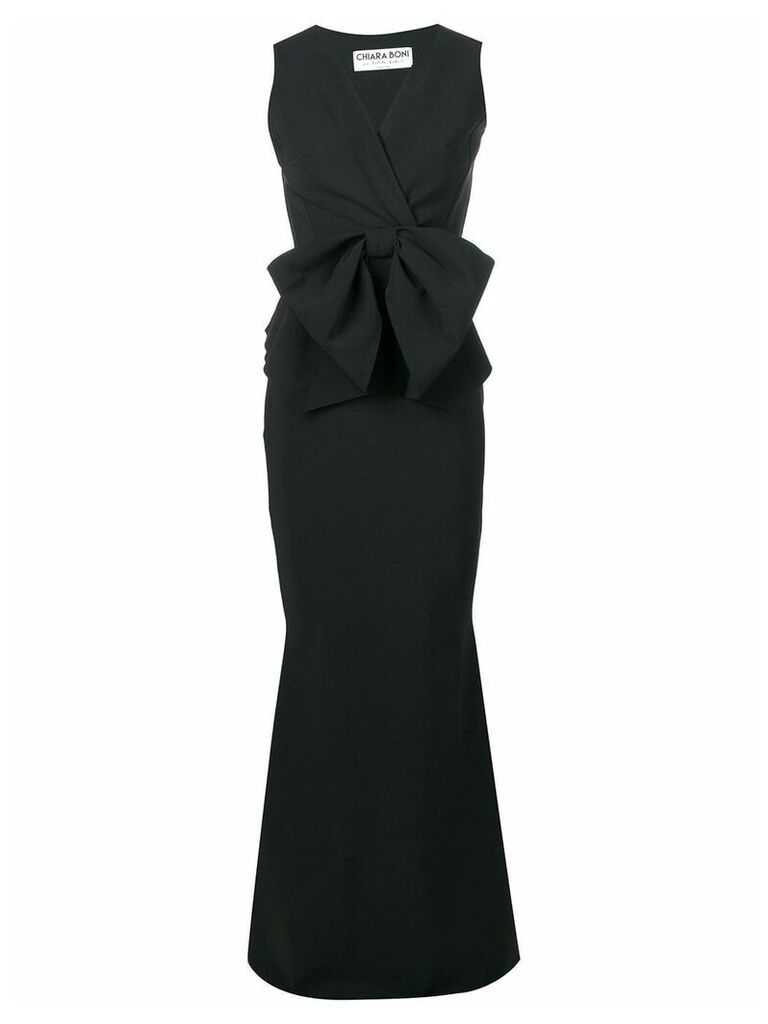 Le Petite Robe Di Chiara Boni bow-tie detail long dress - Black