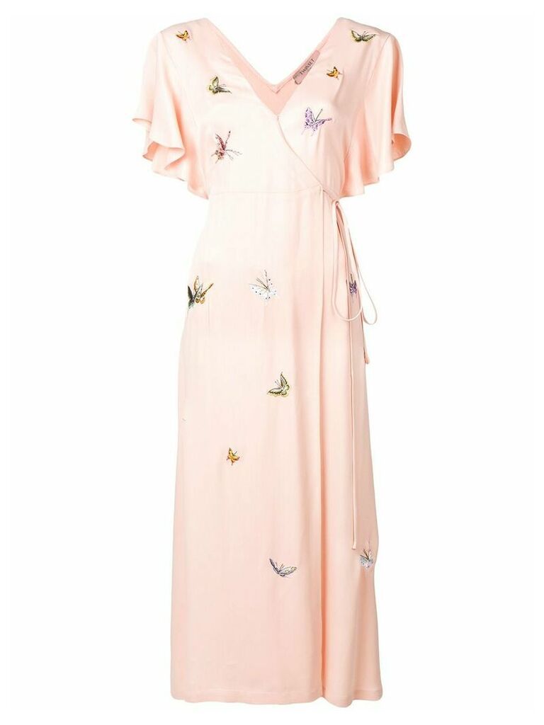 Twin-Set embroidered butterfly dress - PINK