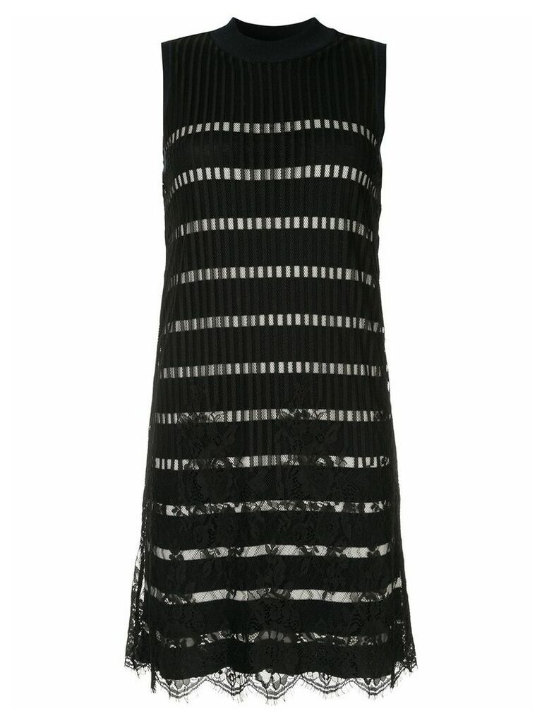 Loveless lace knit mini dress - Black