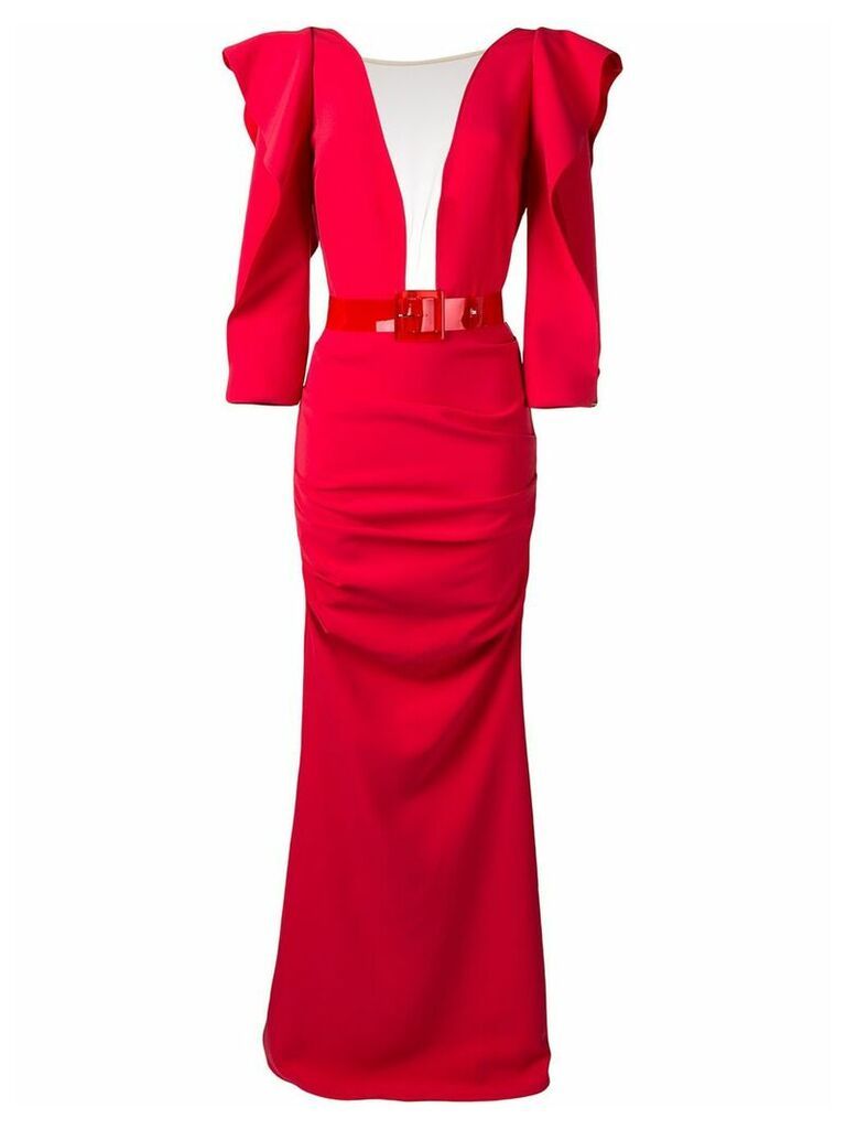 Elisabetta Franchi ruffle trimmed dress - Red