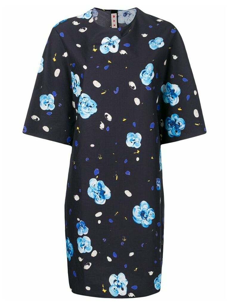 Marni floral printed mini dress - Blue