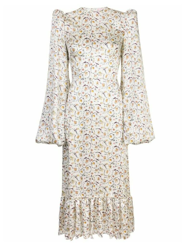 The Vampire's Wife floral print pouf sleeve dress - White