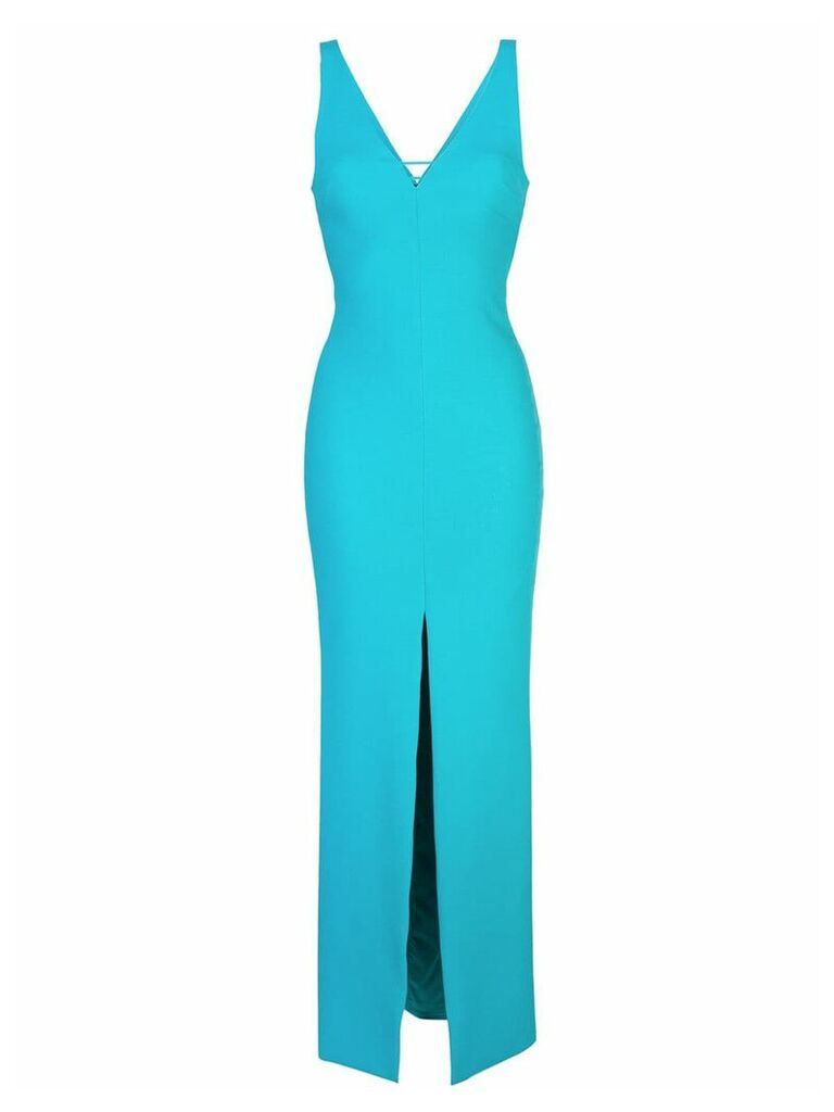 Likely plunging neckline gown - Blue