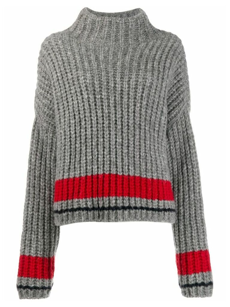 Dsquared2 stripe detail ribbed knit jumper - Grey