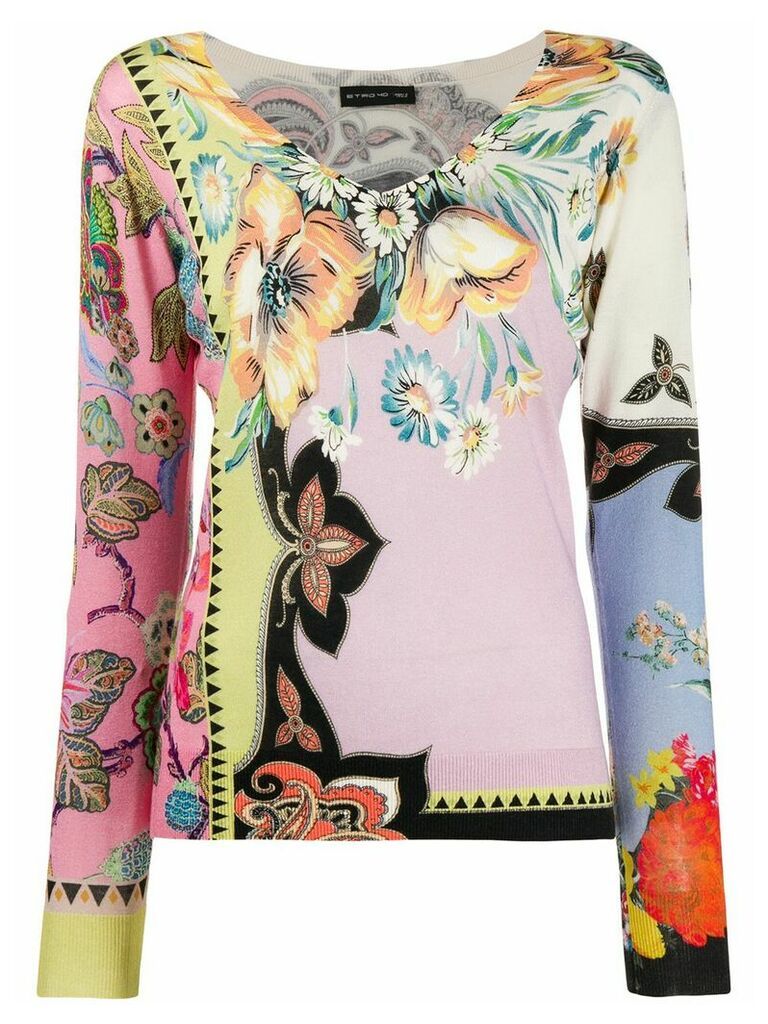 Etro floral print jumper - PINK