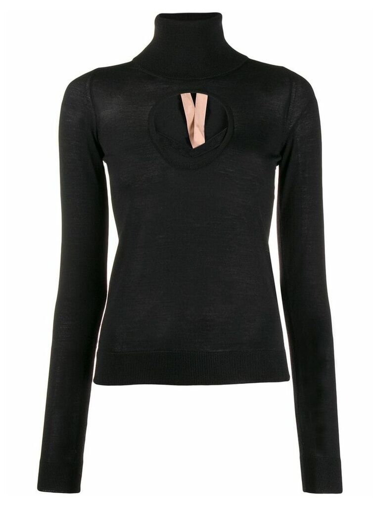 Nº21 cut-out turtleneck sweater - Black