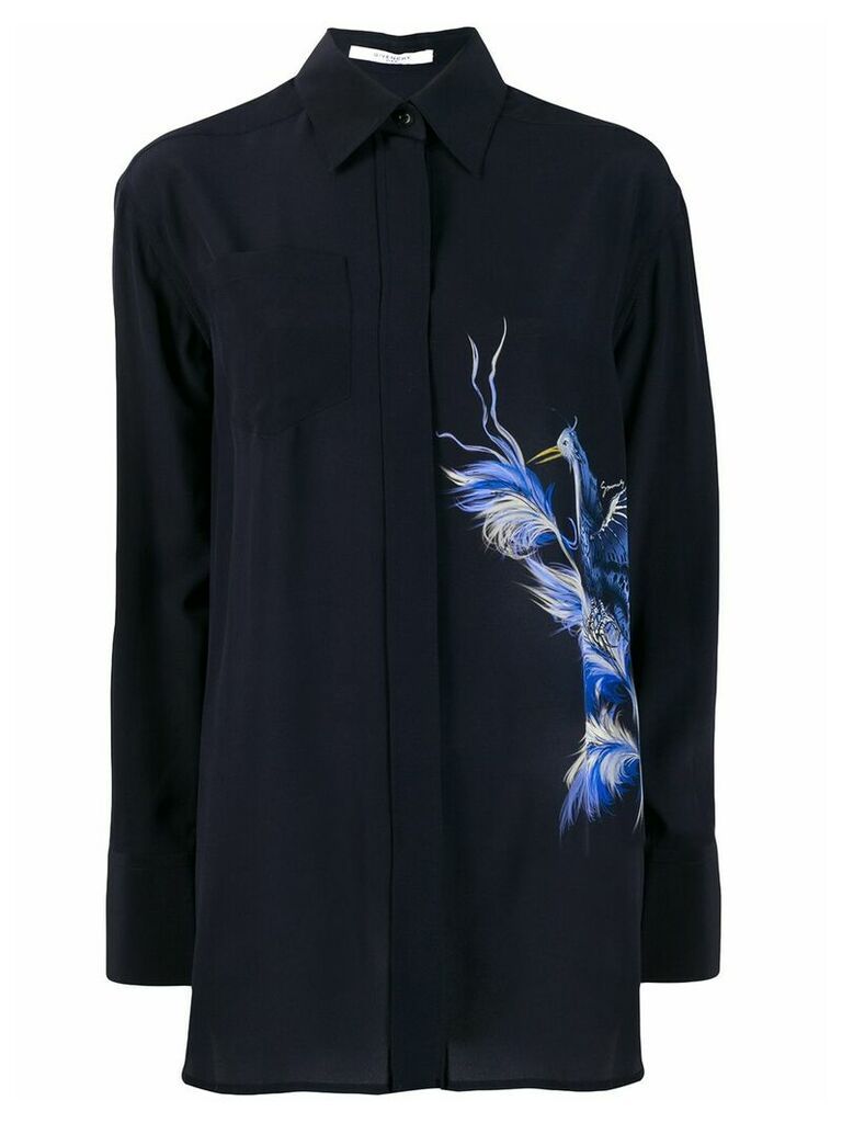 Givenchy Bird print silk shirt - Blue