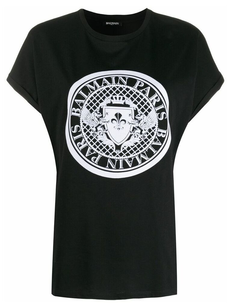 Balmain medallion print T-shirt - Black