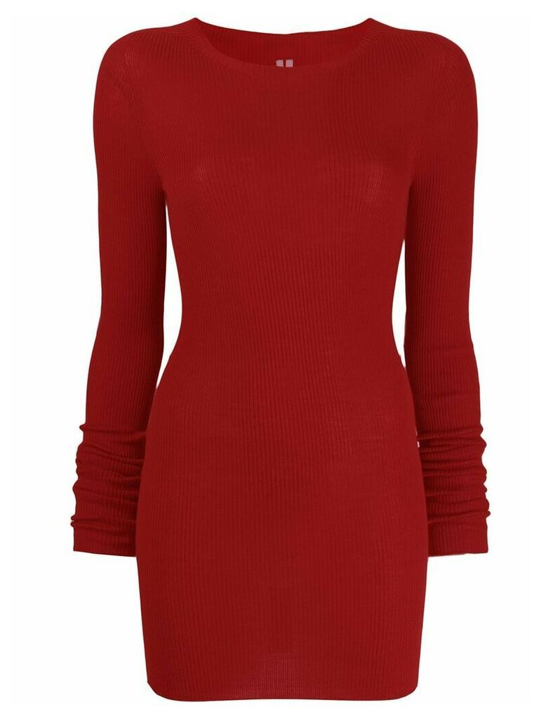 Rick Owens ribbed round neck sweater - Red