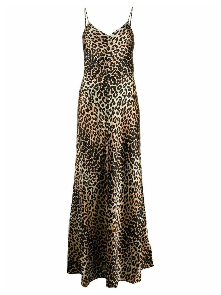 GANNI leopard print maxi dress - Neutrals