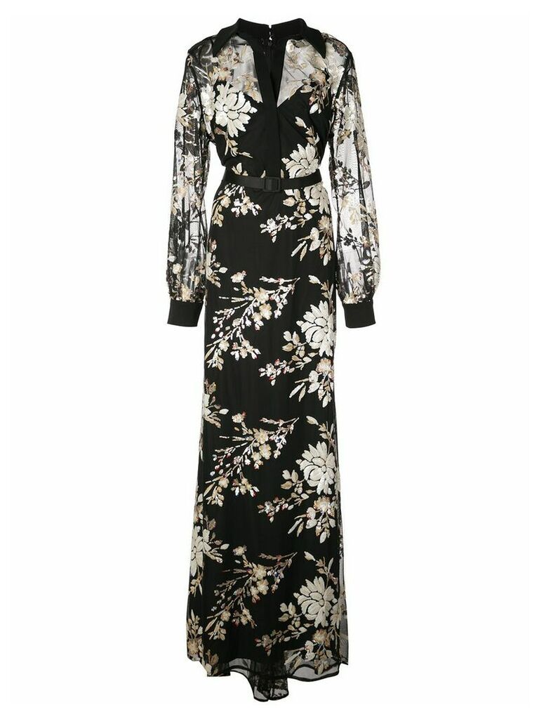 Badgley Mischka floral maxi dress - Black