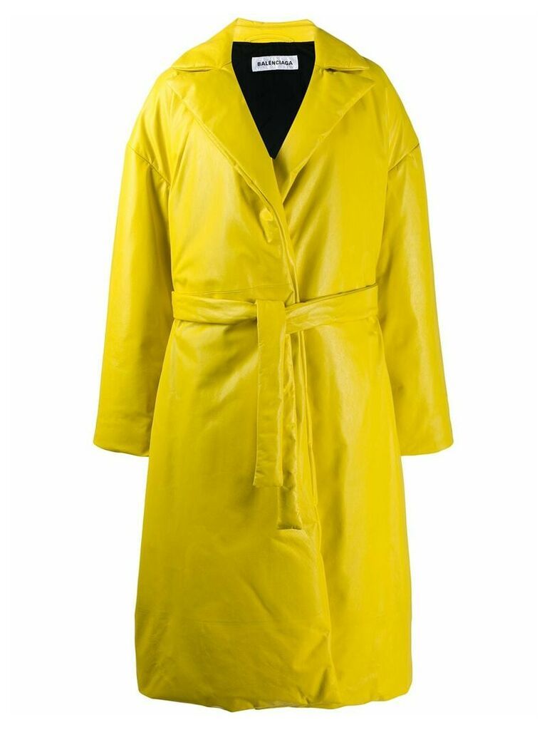 Balenciaga padded wrap trench coat - Yellow