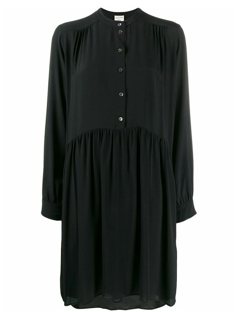 Semicouture ruched midi shirt dress - Black