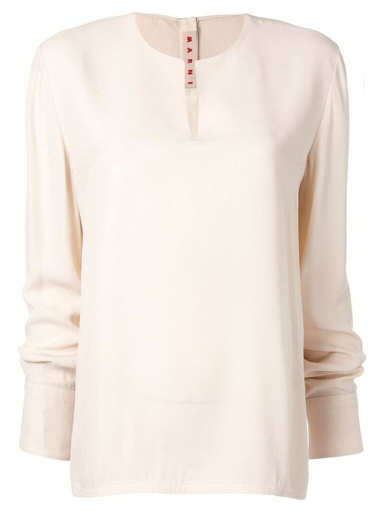 Marni long-sleeve flared blouse - White