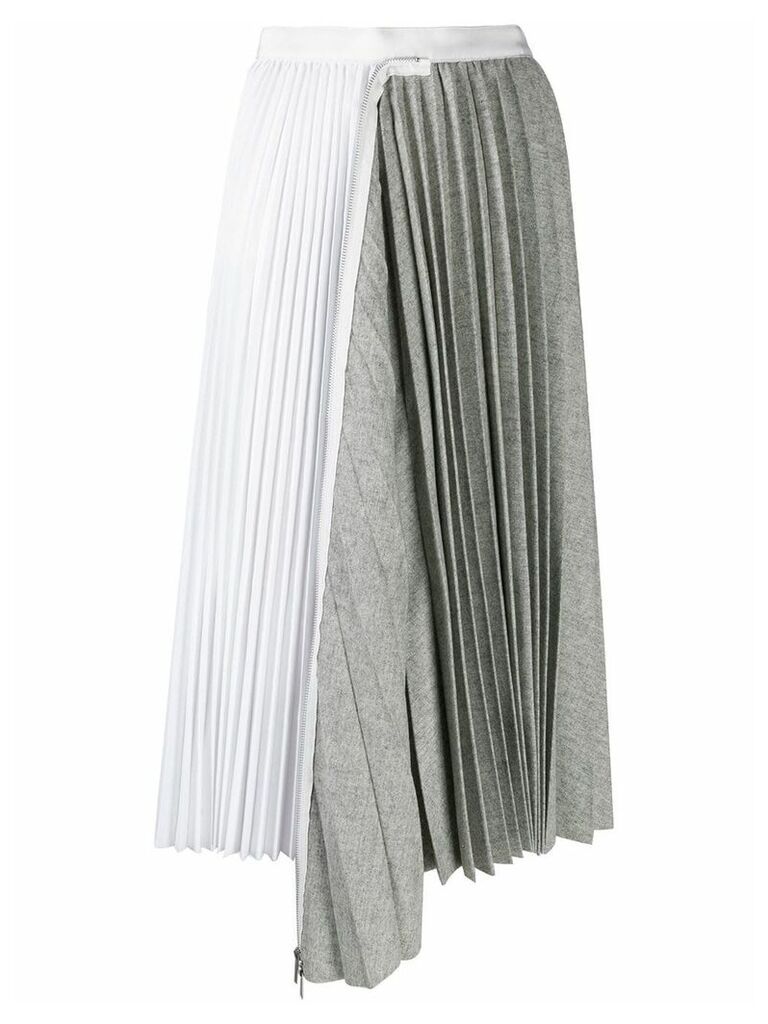 Sacai patchwork pleated skirt - Grey