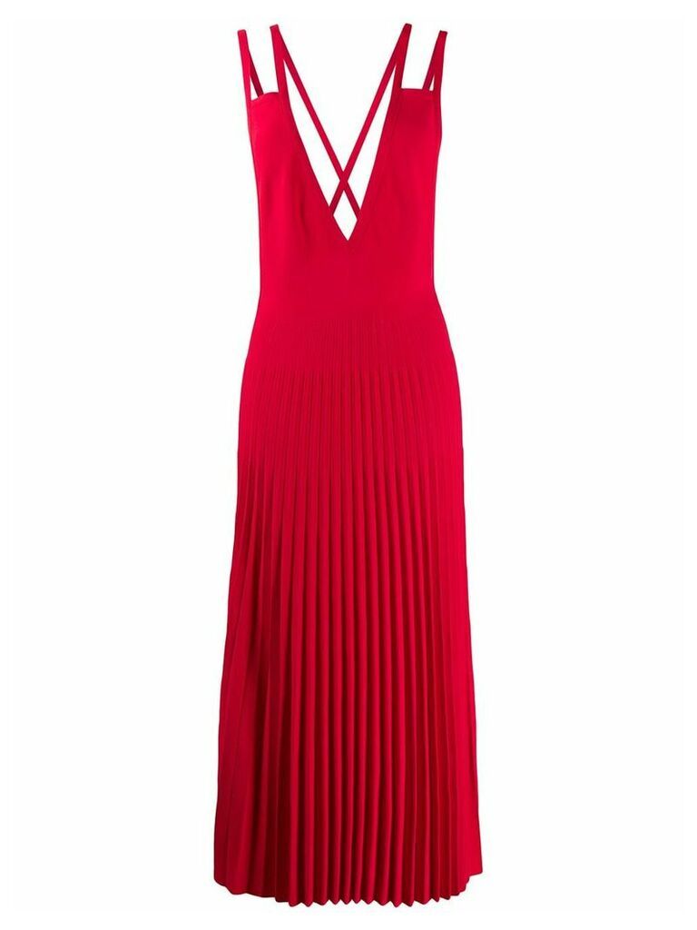 MRZ pleated pinafore dress - Red
