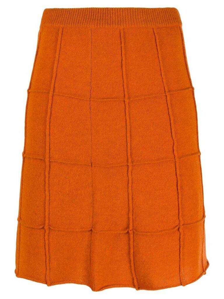 Steffen Schraut rectangular patterned skirt - Orange