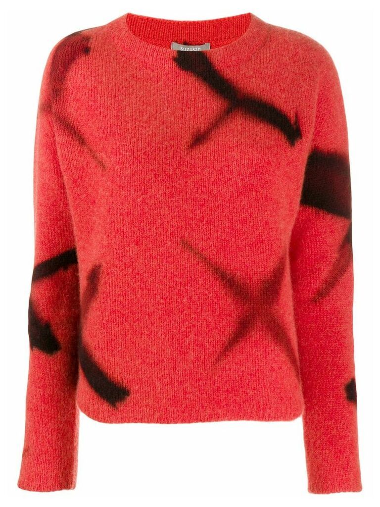 Suzusan fine knit sweatshirt - ORANGE