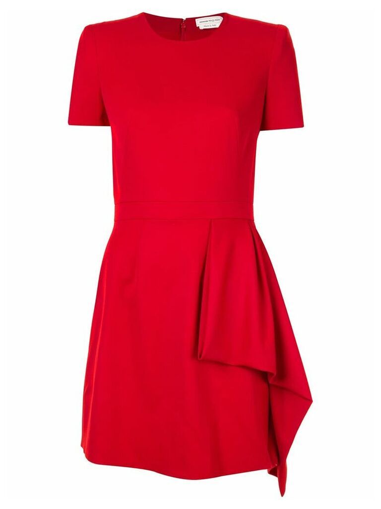 Alexander McQueen drape detail mini dress - Red