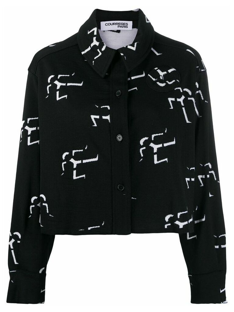 Courrèges geometric print shirt jacket - Black