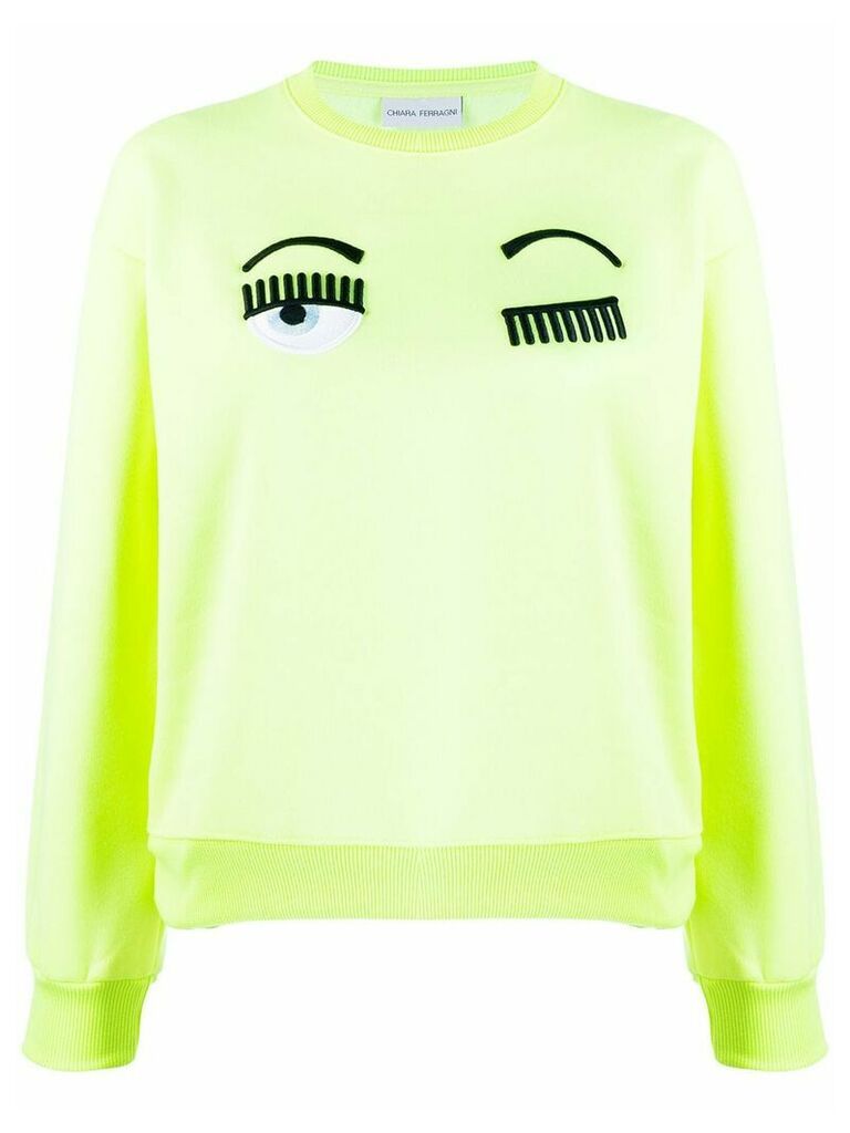 Chiara Ferragni embroidered winking jumper - Yellow