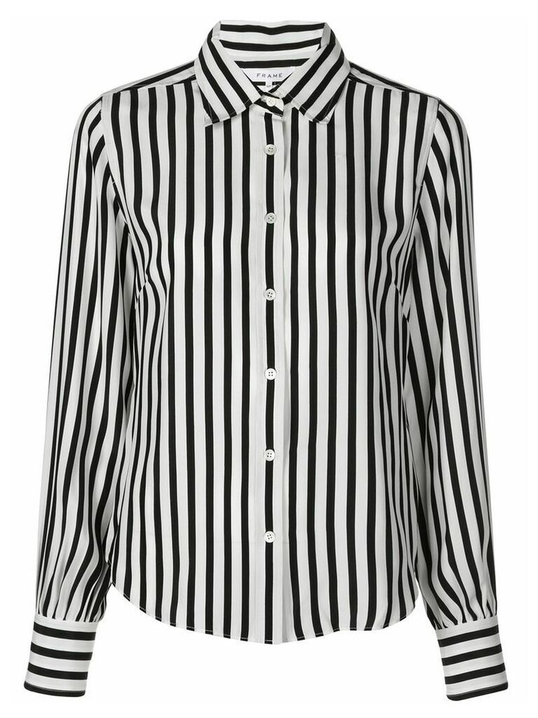 FRAME striped long-sleeved shirt - White