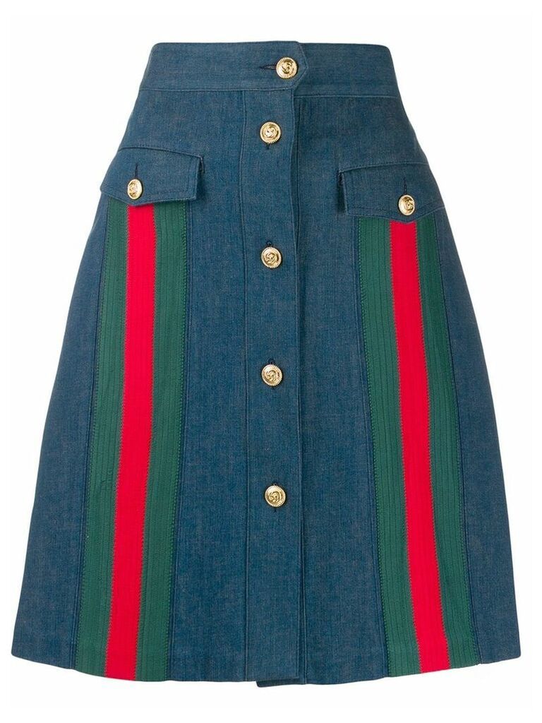 Gucci A-line denim skirt - Blue